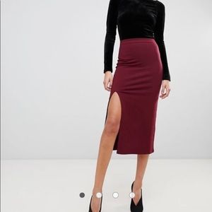 ASOS midi skirt with front slit